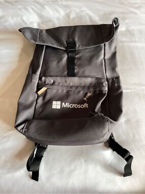 Microsoft Charcoal Grey Tech Laptop Backpack Pin Included